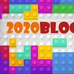 An artistic design featuring colorful building blocks arranged in various shapes, with the text 2020 BLOCKS prominently displayed in red against a light background