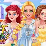 The image features three stylized cartoon girls with vibrant hairstyles, smiling and dressed in colorful outfits, set against a bright, playful background that suggests a school theme, along with the playful title BFF Math Class