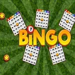 The image features a colorful Bingo graphic surrounded by four Bingo cards and golden stars, set against a green radial background