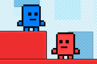 Dodge obstacles and escape the cube monster with a friend to reach the finish