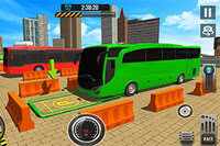 Park buses in a busy city