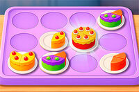 Merge colorful slices to build cakes!