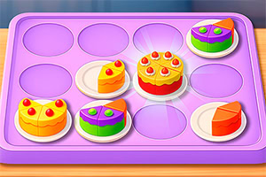 Merge colorful slices to build cakes!