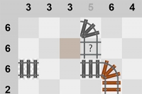 Complete a track from start to finish using the given hints on the left and top