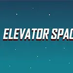 A colorful graphic featuring the text ELEVATOR SPACE with a stylized three-tiered tower topped by a glowing light against a starry background