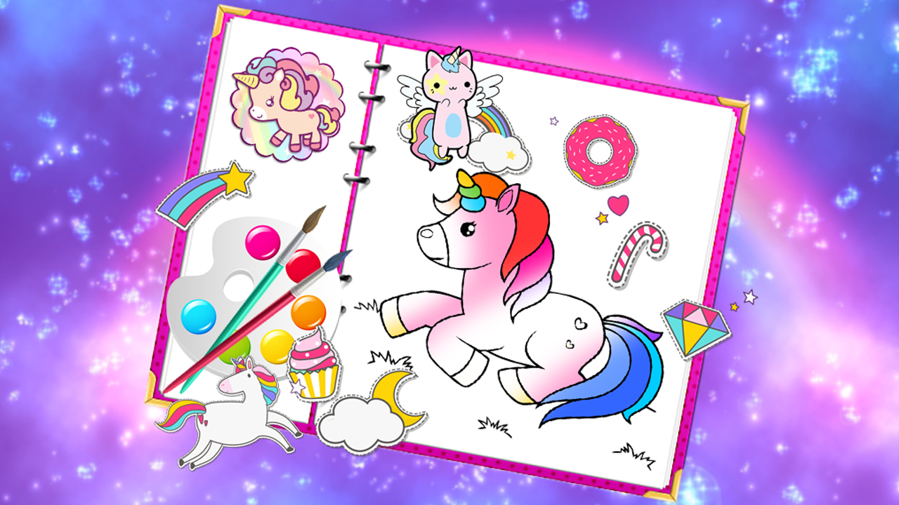 Fabulous Cute Unicorn: Coloring Book