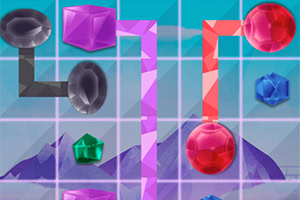Connect the gems with the same color
