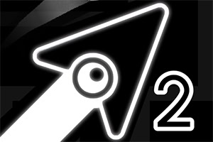 A stylized arrow cursor outlined in white on a dark background, accompanied by the number 2 in a bold, modern font