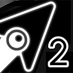 A stylized arrow cursor outlined in white on a dark background, accompanied by the number 2 in a bold, modern font