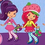 A vibrant illustration featuring three animated girls in colorful outfits: one with purple hair, one with red hair wearing a strawberry hat, and a third with pink hair, all posing playfully against a cheerful background