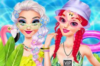 In this online makeover game, join Elsa and Ariel for fun summer activities