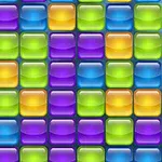 A vibrant grid of glossy, colorful tiles featuring shades of blue, yellow, green, and purple, arranged in a uniform pattern