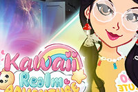 Embark on a whimsical journey to the Kawaii Realm with Sarah, Emma, Lily, and