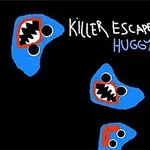 The image features multiple blue cartoonish faces with large mouths and white eyes, set against a black background, accompanied by the text KILLER ESCAPE HUGGY