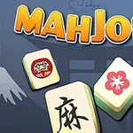 A colorful graphic featuring the word MAHJONG above three Mahjong tiles, showcasing distinctive symbols against a stylized background with traditional Asian elements