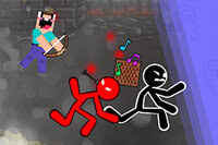 Noob uses his bow to silence noisy Stickman neighbors in this fun arcade game