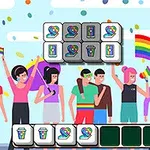 A vibrant illustration of diverse individuals celebrating with rainbow flags and confetti, showcasing unity and pride during a festive event