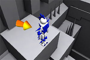 Push the ragdoll in the 3D physics simulation!