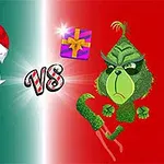 Jump and kick the gift box in Santa vs Skritch to score points and beat your opponent!