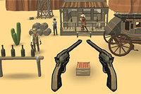 Play as a sheriff in a 3D Wild West shooter, protecting a train's gold from