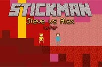 Stickman Steve vs Alex Nether