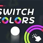 A colorful graphic featuring the text SWITCH COLORS with vibrant circles and lines on a dark background, suggesting a playful, interactive theme