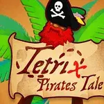 The image features a colorful design with a pirate-themed title Tetrix Pirates Tale, featuring a parrot wearing a pirate hat, surrounded by green palm leaves