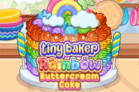 Bake a rainbow of sweetness in Tiny Baker Rainbow Buttercream Cake
