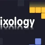 A colorful graphic featuring the word Trixology in bold white text, set against a dark background with scattered geometric block shapes in various colors, creating a playful and modern design