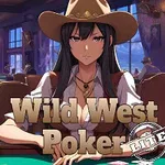 An animated woman wearing a cowboy hat and Western attire sits at a poker table with chips, in a Wild West-themed poker scene