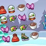 A colorful winter-themed slot machine game featuring symbols like snow globes, hot drinks, ski goggles, mittens, and ice skates, with the title Winter Vacation prominently displayed