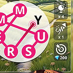 A colorful graphic displaying interconnected letters M, Y, E, R, U, and S arranged within a circular design, set against a vibrant background of a landscape