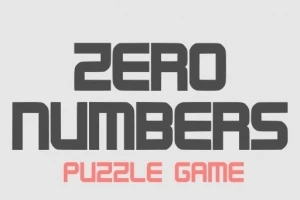 The image features the title Zero Numbers in bold, stylized text, with PUZZLE GAME in a contrasting style below it