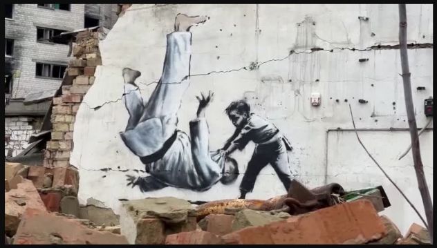 Banksy murial, Borodyanka Ukraine