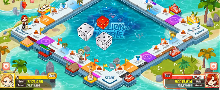 Billion Marble is a board game played with three